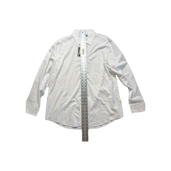Murano Mens Regular Fit Dress Shirt XL‎ Non-Iron White Checkered Cotton NWT 320 - Picture 5 of 7